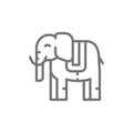 Thai sacred elephant, animal line icon. Royalty Free Stock Photo