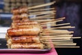 Thai sausage with bamboo stick