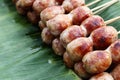 Thai sausage on street food market, thailand