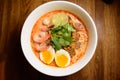 Thai seafood noodles with shrimp and eggs