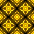 Thai seamless flower pattern vector. Minimalist style.