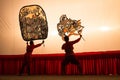 Thai shadow play puppet is on display at Wat Khanon Royalty Free Stock Photo