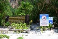 Thai sign with English Hat Noppharat Thara - Mu Ko Phi Phi, Maya Bay, Do not swim