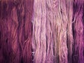 Thai silk thread pink color abstract background texture Royalty Free Stock Photo
