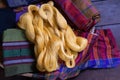 Thai silk. Weaving equipment. Weaving equipment Ancient style. Buriram, Thailand Royalty Free Stock Photo