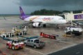 Thai Smiles Airways's airplane standby at the airport