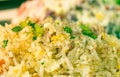 Thai Sour Pork Fried Rice and Salad in Close Up View in Vintage Tone