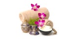 Thai spa massage setting with spa essential oil