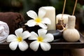 Thai Spa. Massage spa treatment aroma for healthy wellness and relax. Spa Plumeria flower for body therapy Royalty Free Stock Photo