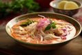 Thai spicy chicken noodle soup (Tom Yum Goong