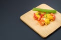 Thai spicy corn salad with salted egg Royalty Free Stock Photo