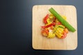 Thai spicy corn salad with salted egg Royalty Free Stock Photo