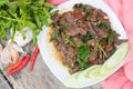 Thai spicy food basil beef fried