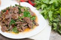 Thai spicy food basil beef fried