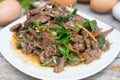 Thai spicy food basil beef fried