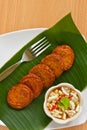 Thai spicy fried fish cake Royalty Free Stock Photo