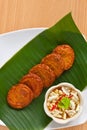 Thai spicy fried fish cake Royalty Free Stock Photo