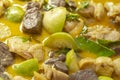 Thai Spicy Green Curry with Chicken in the kitchen