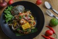 Thai Spicy Green Mango Salad With Crab. Thai Seafood Salad. Yum Pu Ma. Thai Food Style