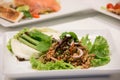 Thai Spicy minced meat salad with beans and chili