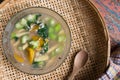 Thai Spicy Mixed Vegetable Soup with Prawns Royalty Free Stock Photo