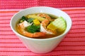 Thai Spicy Mixed Vegetable Soup with Prawns Gang Liang Goong