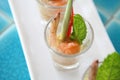 Thai spicy salad prawn witl salmon Royalty Free Stock Photo