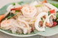 Thai spicy seafood salad Royalty Free Stock Photo