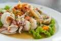 Thai spicy seafood salad. Thai cuisine Royalty Free Stock Photo