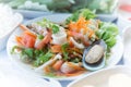 Thai Spicy Seafood Salad with vermicelli salad food thai style Royalty Free Stock Photo