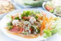 Thai Spicy Seafood Salad with vermicelli salad food thai style Royalty Free Stock Photo