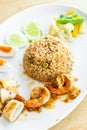Thai Spicy Shrimp Paste Fried Rice Royalty Free Stock Photo
