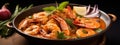 Thai spicy shrimp soup. Selective focus. Royalty Free Stock Photo