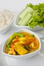 Thai spicy and sour seafood soup with longbean Royalty Free Stock Photo