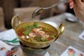 Thai spicy and sour soup made of tamarind paste Royalty Free Stock Photo
