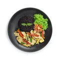 Thai Spicy Stir Fried with Chicken Served Riceberry Recipe Thaicuisine Healthy Cleanfood and Dietfood