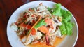 Thai Spicy Vermicelli Salad With Seafood And Minced Pork (Yum Woon Sen