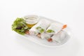 Thai spring rolls with herbs and shrimp Royalty Free Stock Photo