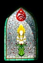 Thai Stained glass windows Royalty Free Stock Photo