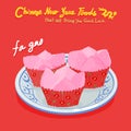 Thai Steamed Cupcakefor Chinese new year vector