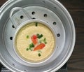 Thai Steamed eggs with crab sticks