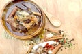 Thai stew of pork and herbal soup, Royalty Free Stock Photo