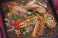 Thai Stirfried Crab and Vegetables Royalty Free Stock Photo