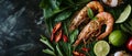 Thai Street Food Tom Yum Soup Ingredients on Banana Leaf