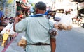 Thai street vendor selling snacks on a street, bangkok Royalty Free Stock Photo