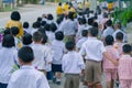 Thai students in candle parade.