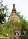 Thai Stupa be left uncultivated, Ayutthaya, Thailand December 2018 Royalty Free Stock Photo