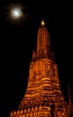 Thai stupa at night Royalty Free Stock Photo