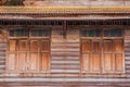 Thai style antique windows in Wat Rat Bamrung Wat Ngon Kai - Samut Sakhon, Thailand