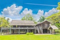 Thai style antique wooden house, the vintage Thai traditional house style.The public properties in Thailand Royalty Free Stock Photo